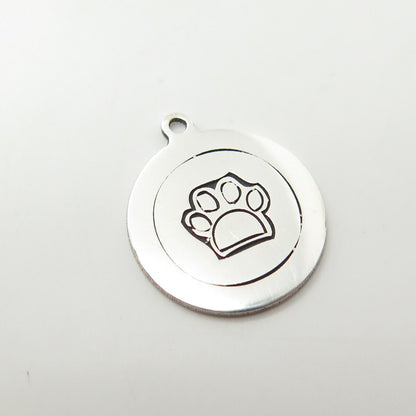 925 Sterling Silver USA Two In Town Paw Charm Pendant