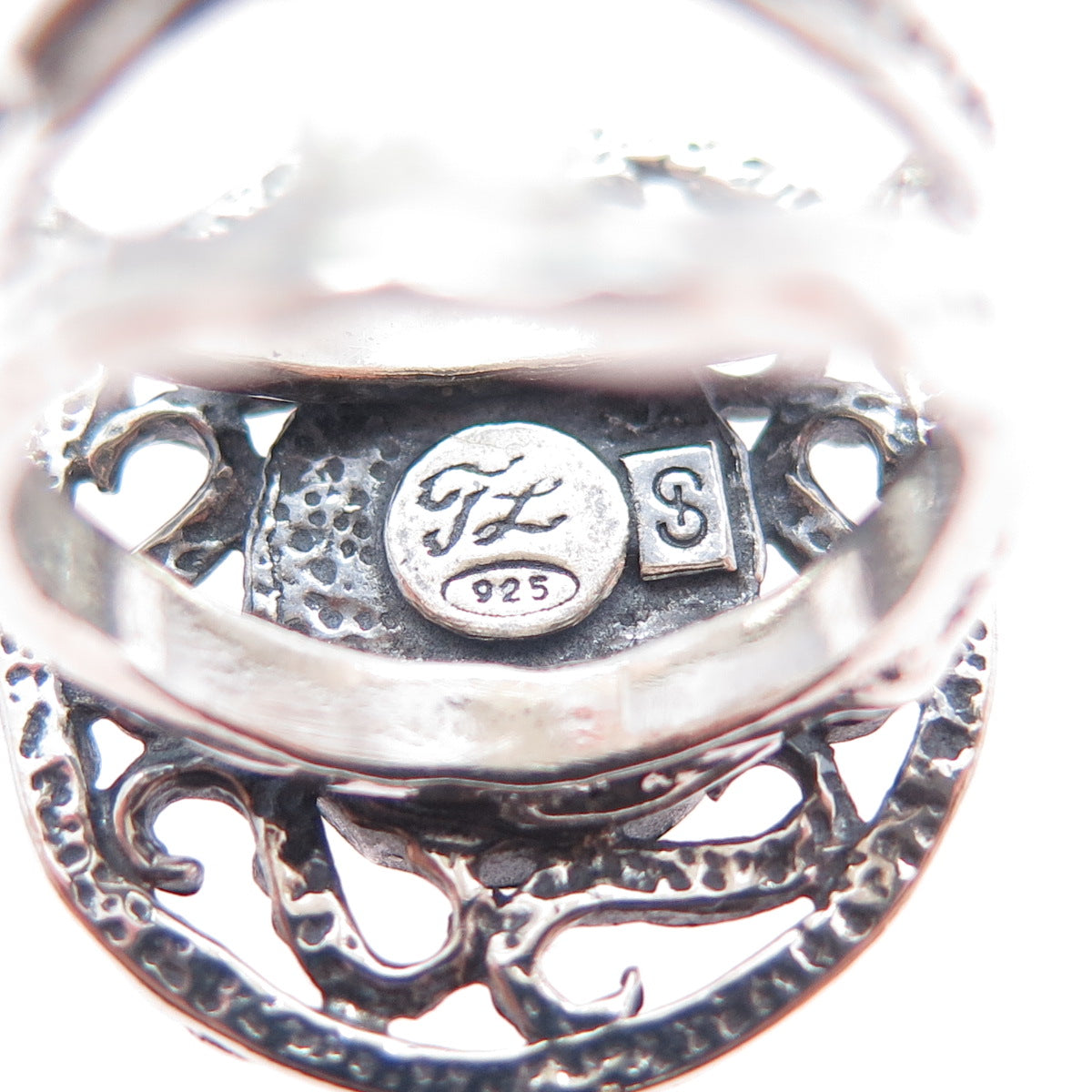 GOLAN GOLDEX Sterling Silver Vintage Real Smoky Quartz Oxidized Ring Size 5.75