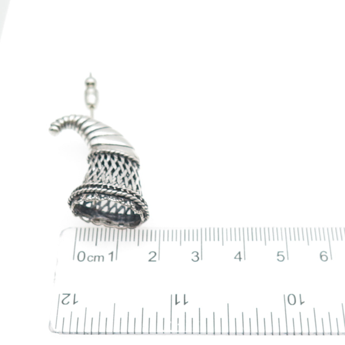 925 Sterling Silver Vintage Horn of Plenty Oxidized Lapel Pin