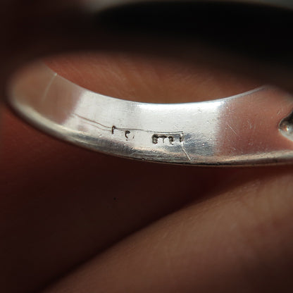 925 Sterling Silver Vintage Modernist Bypass Ring Size 6