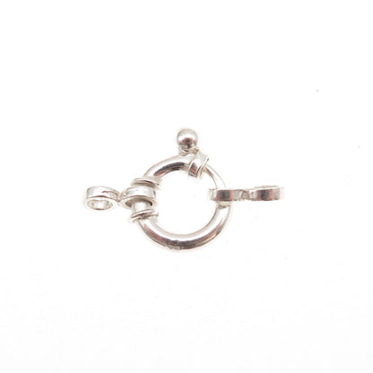 Old Stock 925 Sterling Silver Vintage Bracelet / Necklace Spring Ring Lock Clasp