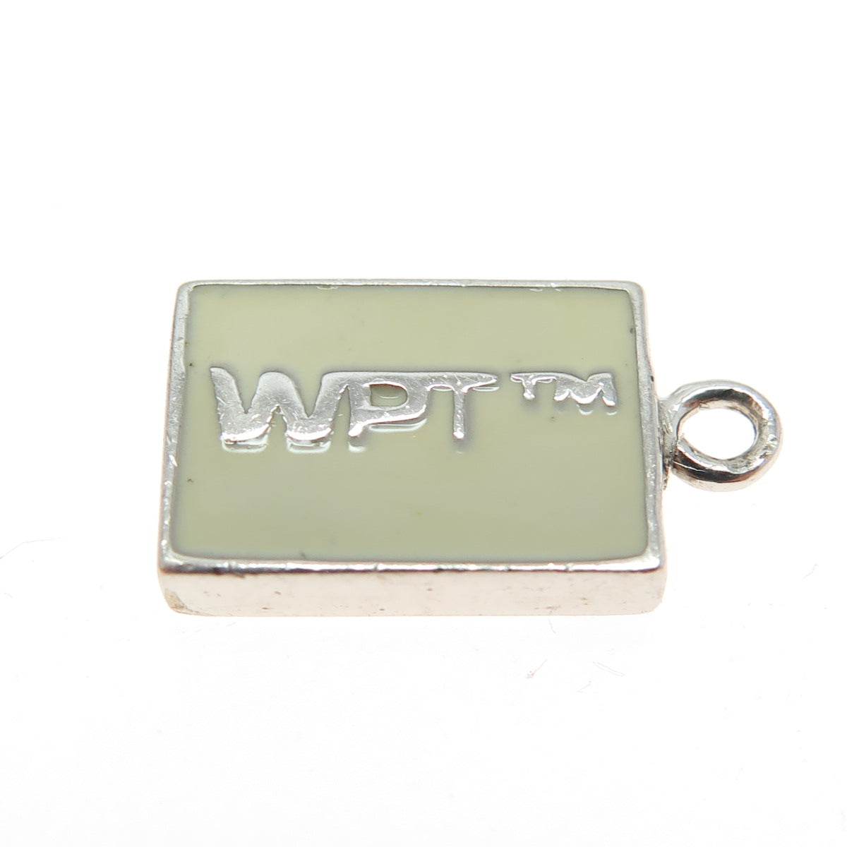 WORLD POKER TOUR 925 Sterling Silver Enamel Spades Suit Playing Card Pendant