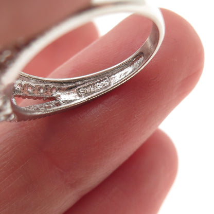 925 Sterling Silver Round-Cut C Z Engagement Ring Size 6