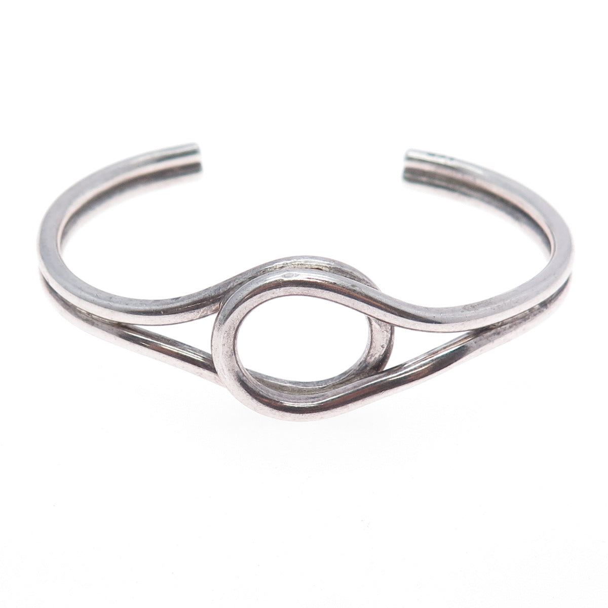 925 Sterling Silver Vintage Modernist Overlay Adjustable Bracelet 6.25"