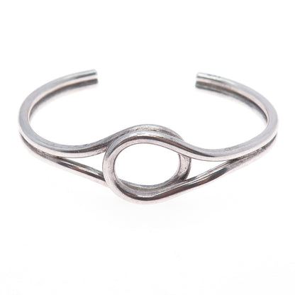 925 Sterling Silver Vintage Modernist Overlay Adjustable Bracelet 6.25"