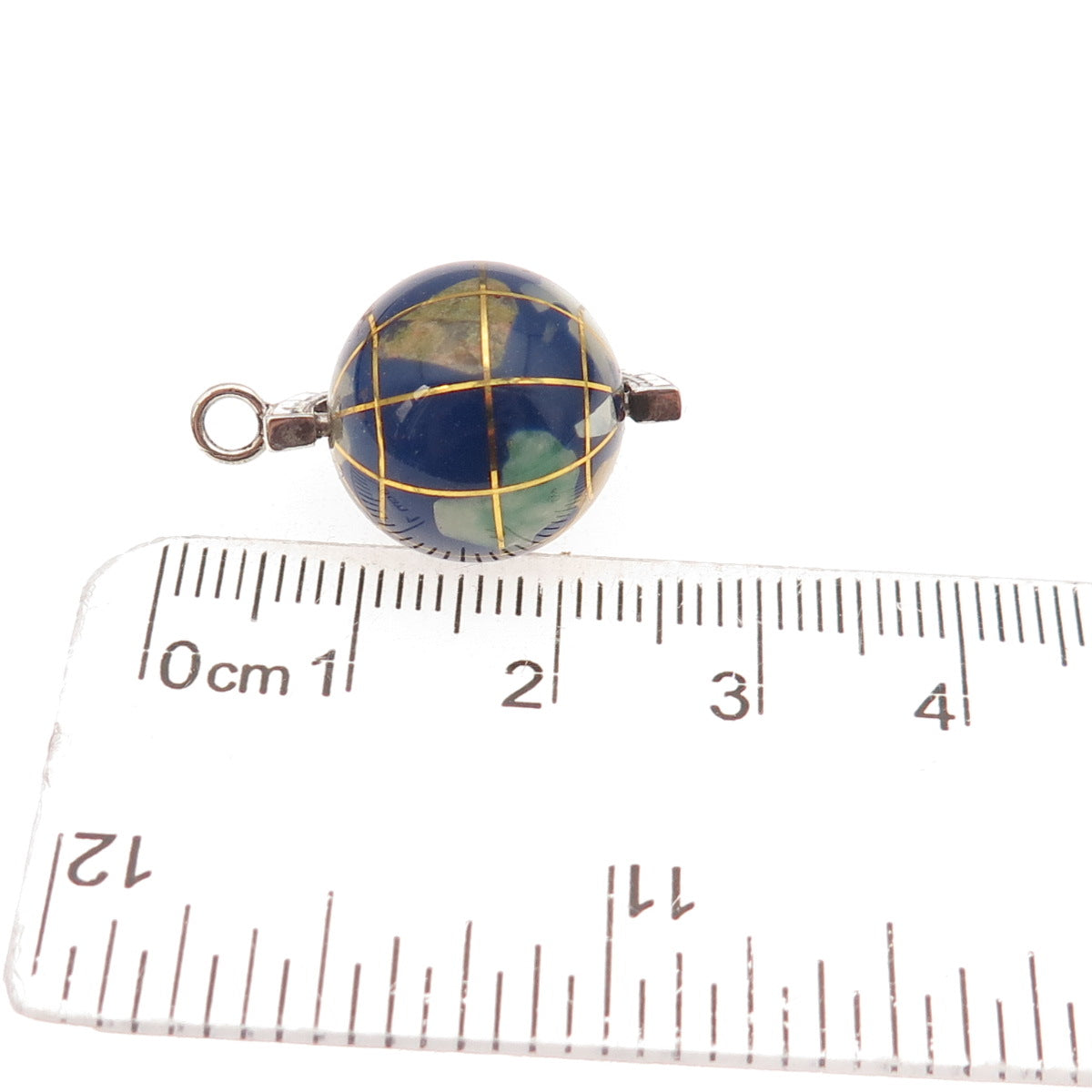 925 Sterling Silver Vintage Spinning Globe 3D Charm Pendant