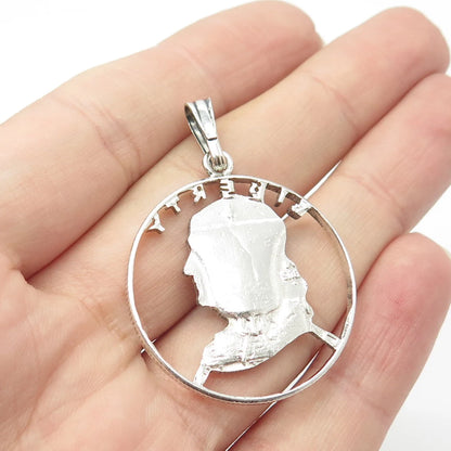 925 Sterling Silver Vintage "Liberty" Benjamin Franklin Coin Pendant