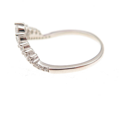 925 Sterling Silver Round-Cut C Z Tiara Ring Size 7