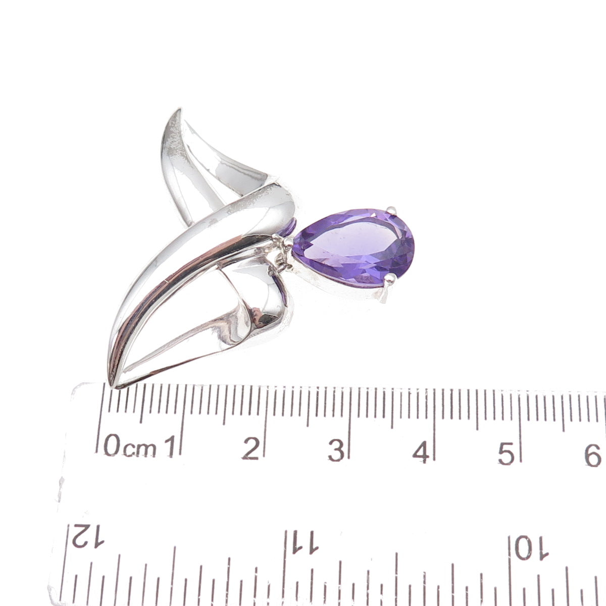 Monica Jain 925 Sterling Silver Vintage Real Amethyst Infinity Slide Pendant