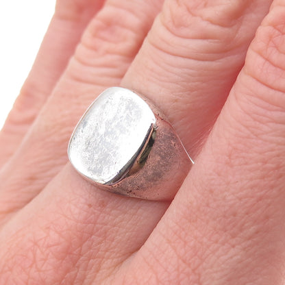925 Sterling Silver Vintage Oxidized Signet Ring Size 7.25