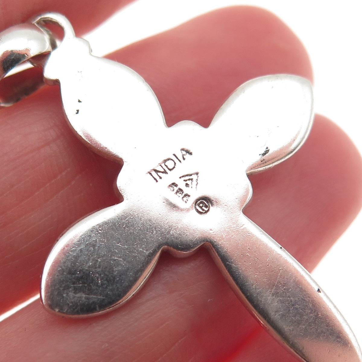 Silpada 925 Sterling Silver Vintage Real Pearl Beaded Cross Charm Pendant