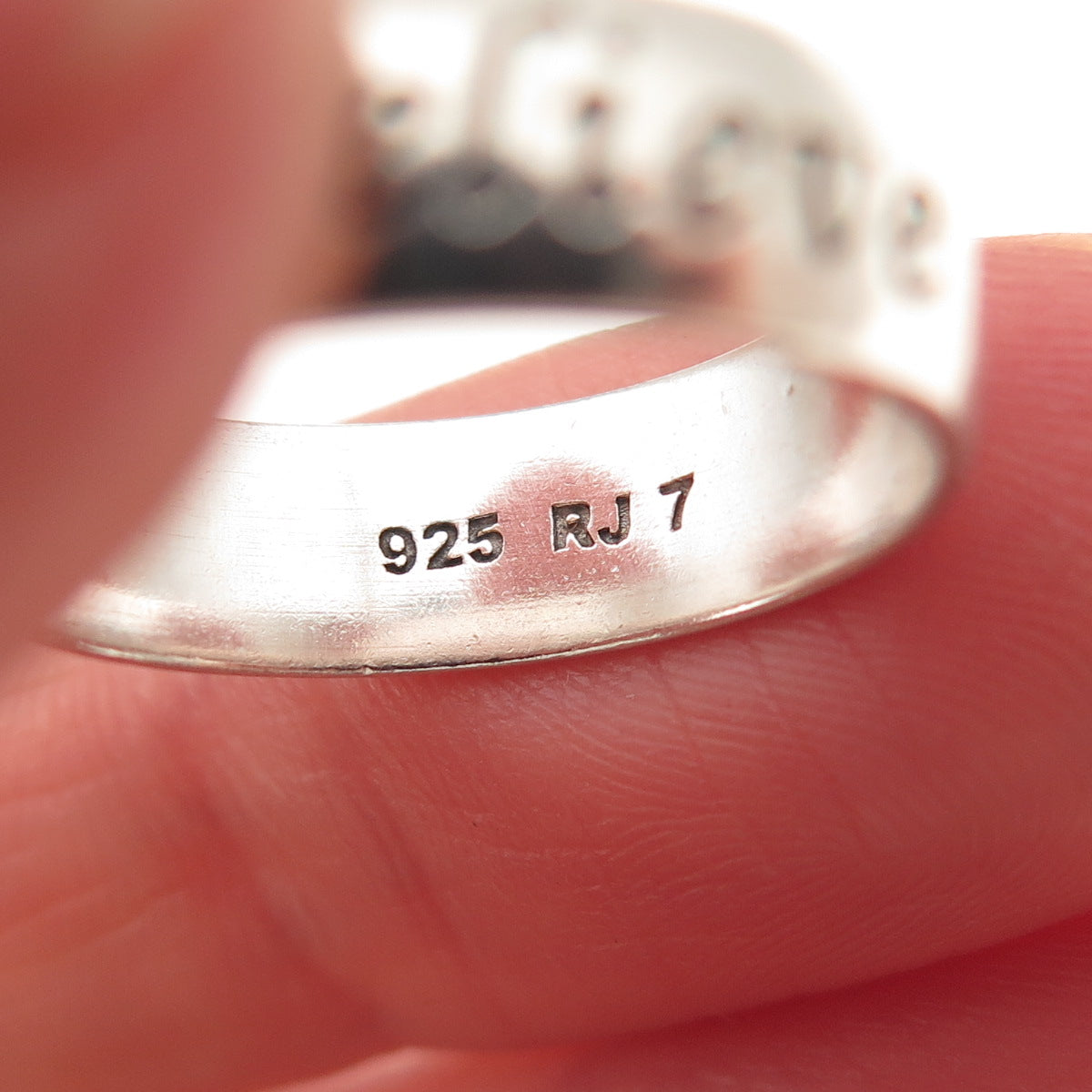 RJ Graziano 925 Sterling Silver Vintage Love Dream Believe Band Ring Size 7