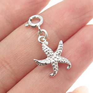 925 Sterling Silver Pave C Z Starfish Charm Pendant