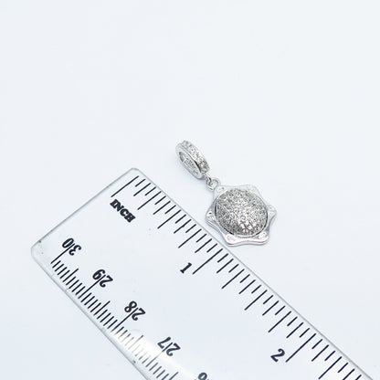 925 Sterling Silver Pave C Z Pendant