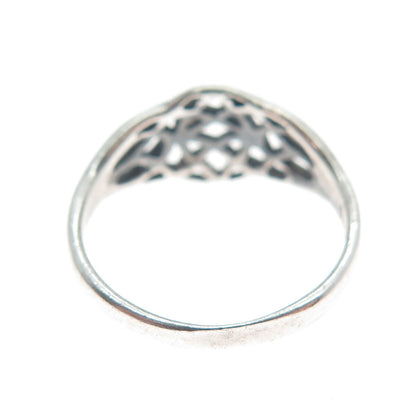 925 Sterling Silver Vintage Celtic Knot Oxidized Ring Size 7