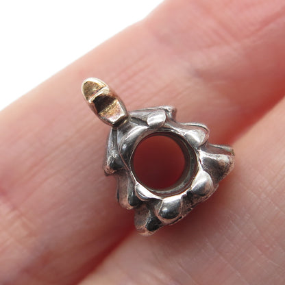 PANDORA 925 Sterling Silver & Gold Christmas Tree Oxidized Bead Charm