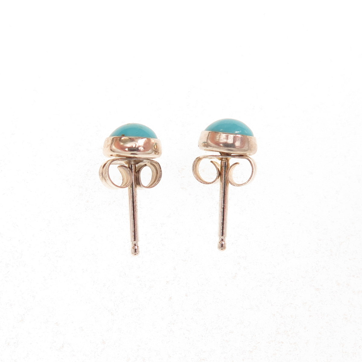 925 Sterling Silver Vintage Sleeping Beauty Turquoise Stud Earrings