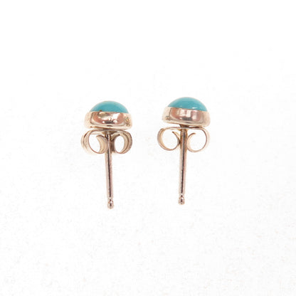 925 Sterling Silver Vintage Sleeping Beauty Turquoise Stud Earrings