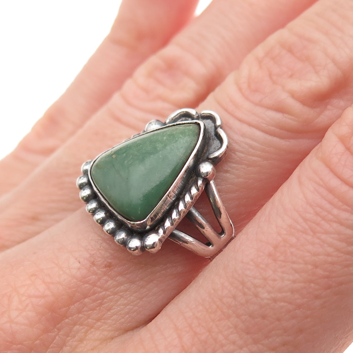 Old Pawn Sterling Silver Vintage Southwestern Royston Turquoise Ring Size 6.25