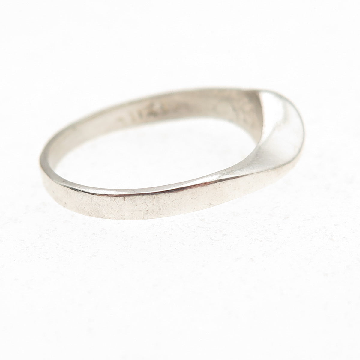 925 Sterling Silver Vintage Mexico Modernist Oxidized Ring Size 5.5