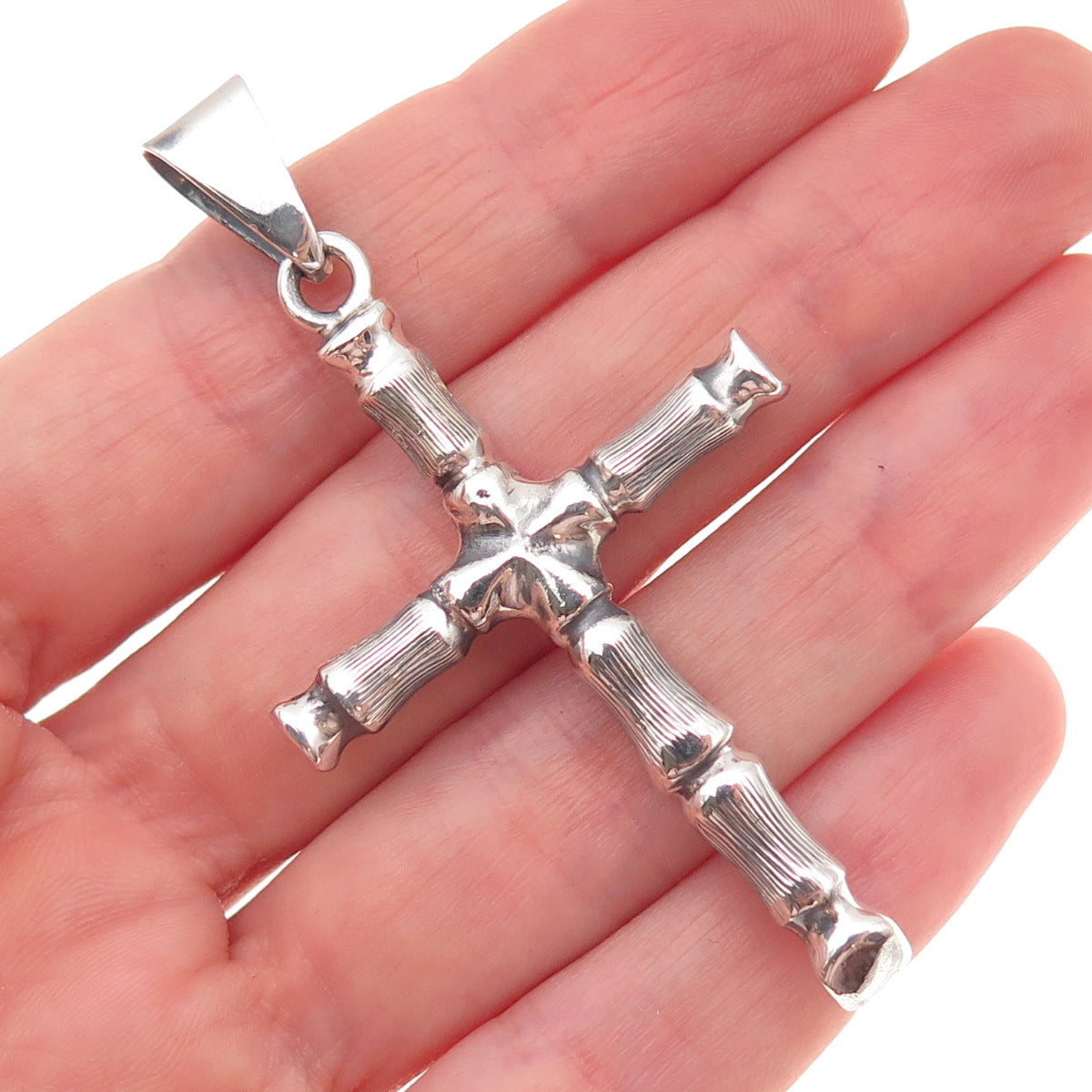 925 Sterling Silver Vintage Cross Oxidized Pendant