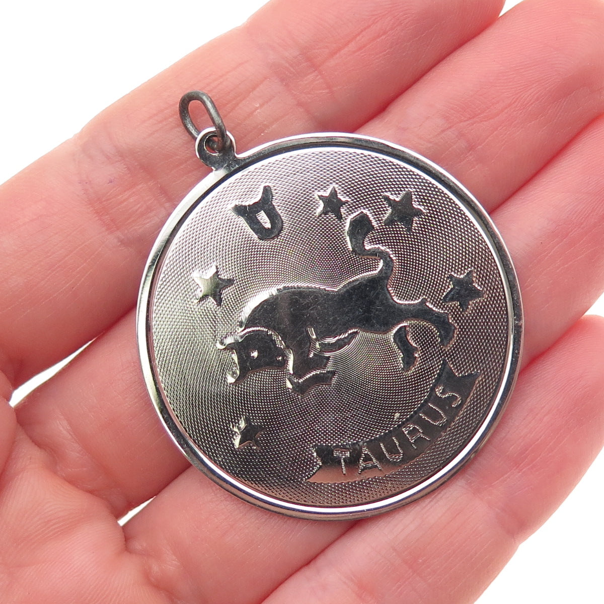 JAY POSON 925 Sterling Silver Vintage Taurus Zodiac Sign Charm Pendant