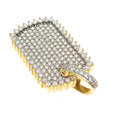 DADWANI 925 Sterling Silver 2-Tone Pave Swarovski Crystal Pendant