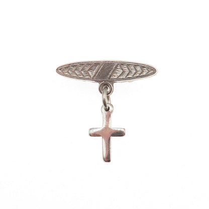 Creed 925 Sterling Silver Antique WWII US Army Cross Religious Pin Brooch