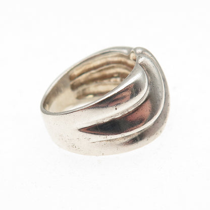 Chapal Zenray 925 Sterling Silver Vintage Modernist Oxidized Ring Size 6
