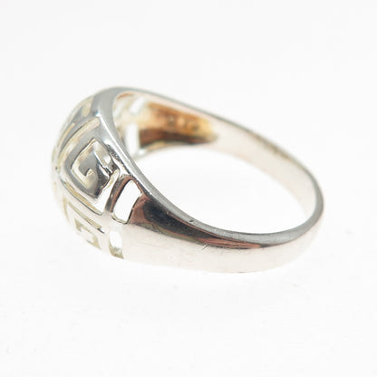 RJ GRAZIANO 925 Sterling Silver Vintage Greek Maze Dome Ring Size 9.75