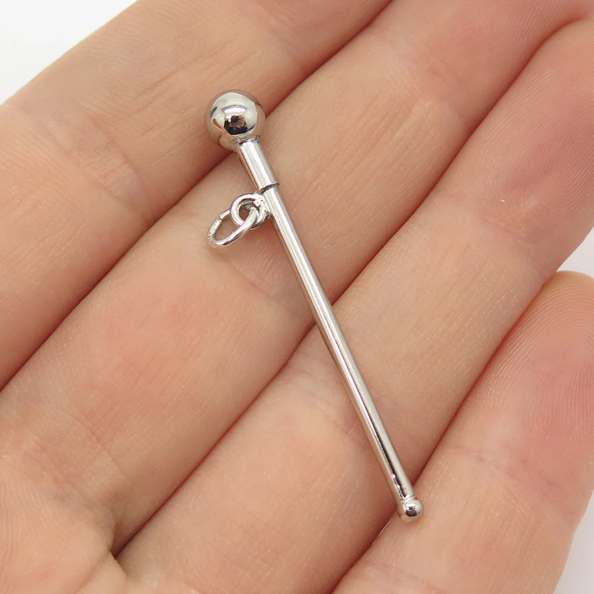 925 Sterling Silver Vintage Pillar Pendant