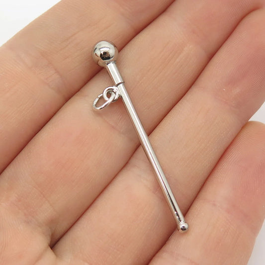 925 Sterling Silver Vintage Pillar Pendant