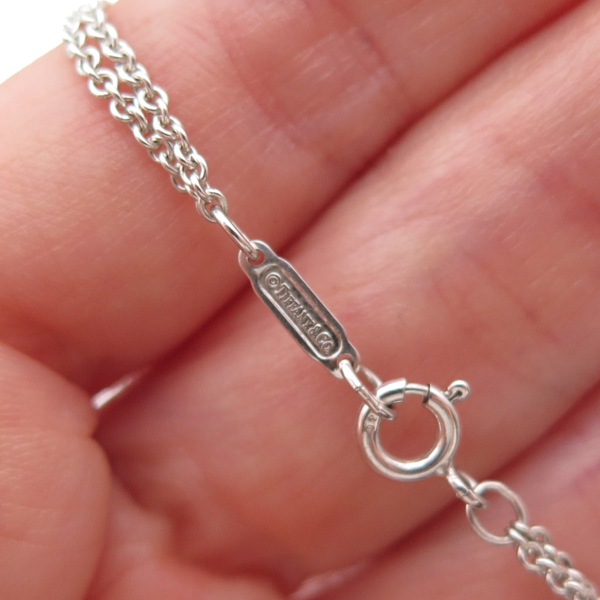 Tiffany & Co. 925 Sterling Silver Vintage Infinity Double Chain Necklace 16"