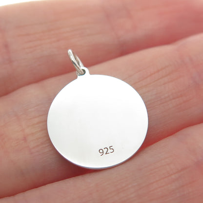 925 Sterling Silver Blue Enamel Mom & Child Cat Minimalist Charm Pendant