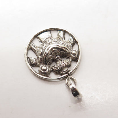 925 Sterling Silver Vintage Beetle Symbol Pendant