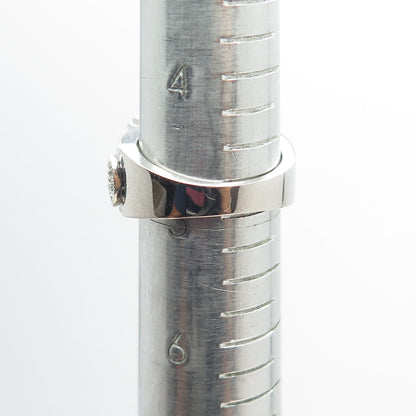 925 Sterling Silver Princess-Cut Round-Cut & Emerald-Cut Shaped C Z Ring Size 5