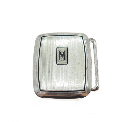 HICKOK Sterling Silver & Bronze Antique Art Deco Letter M Oxidized Belt Buckle
