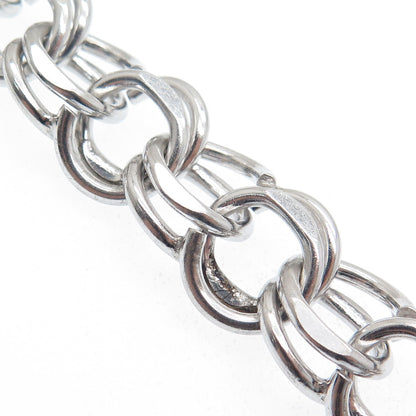 925 Sterling Silver Antique Art Deco Bismark Link Bracelet 7"