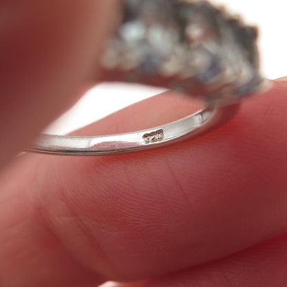 Chuck Clemency 925 Sterling Silver Real Oval-Cut Tanzanite Ring Size 7.25