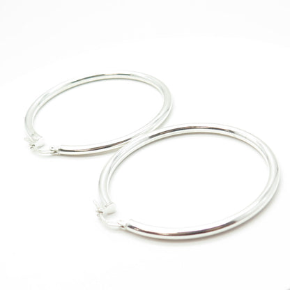 HAN 925 Sterling Silver Smooth Hoop Earrings