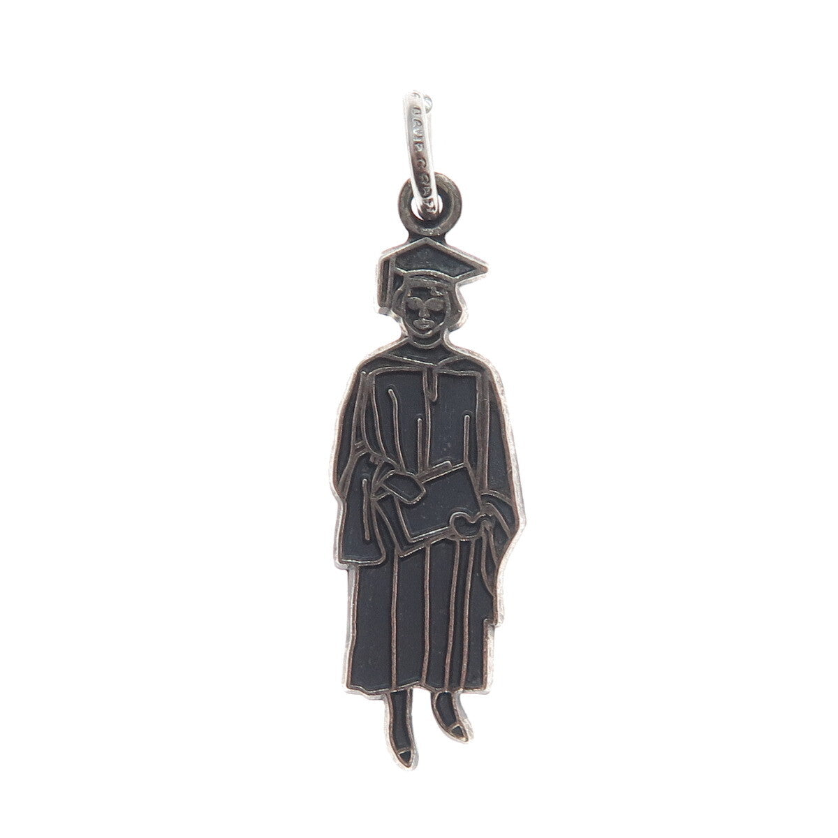 DANECRAFT 925 Sterling Silver Vintage Graduate Oxidized Pendant