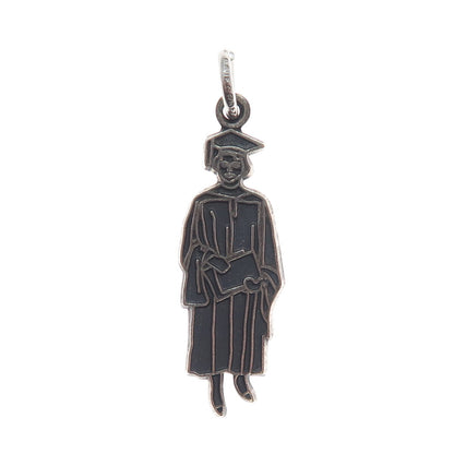 DANECRAFT 925 Sterling Silver Vintage Graduate Oxidized Pendant
