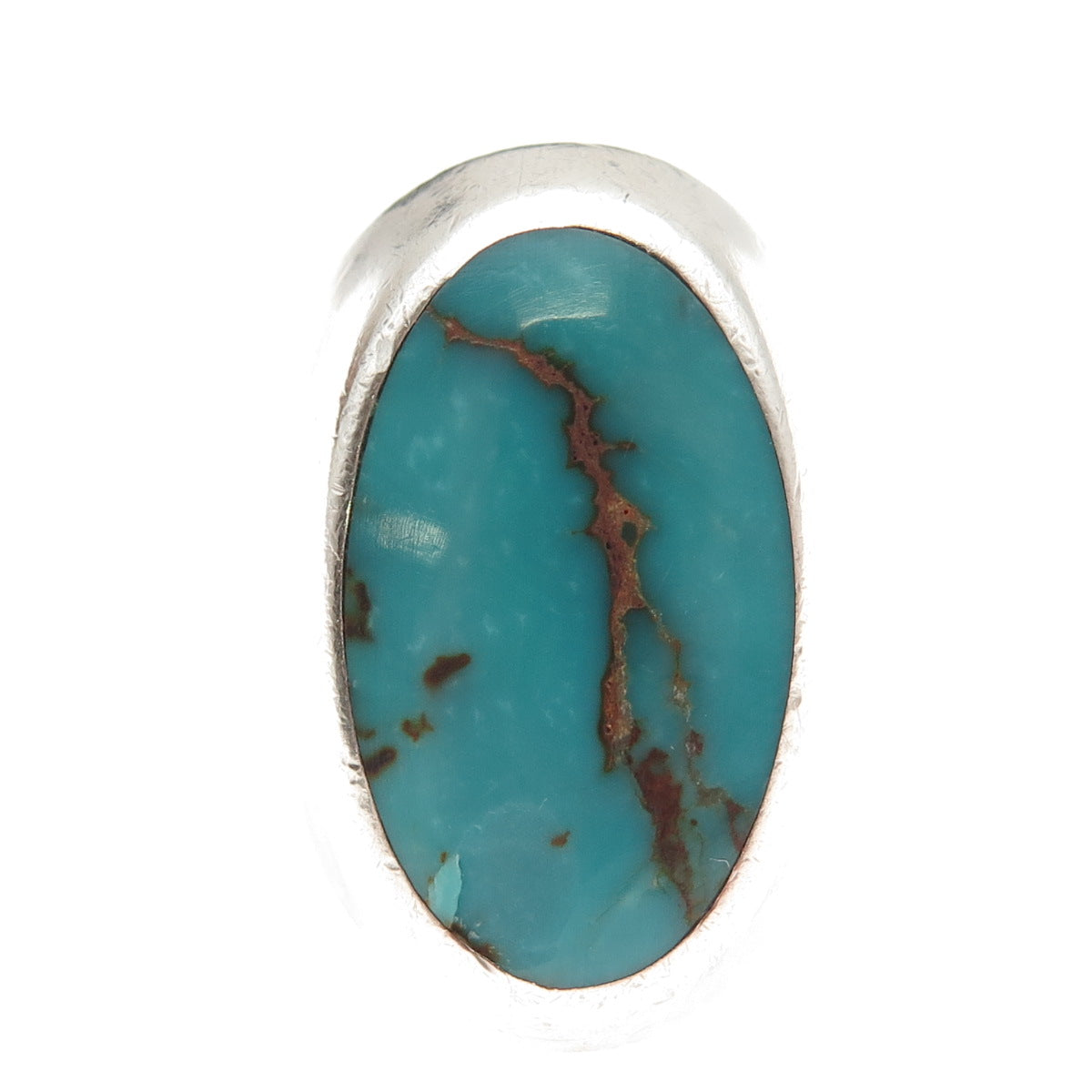 Old Pawn Sterling Silver Vintage Southwestern Kingman Turquoise Ring Size 7.5