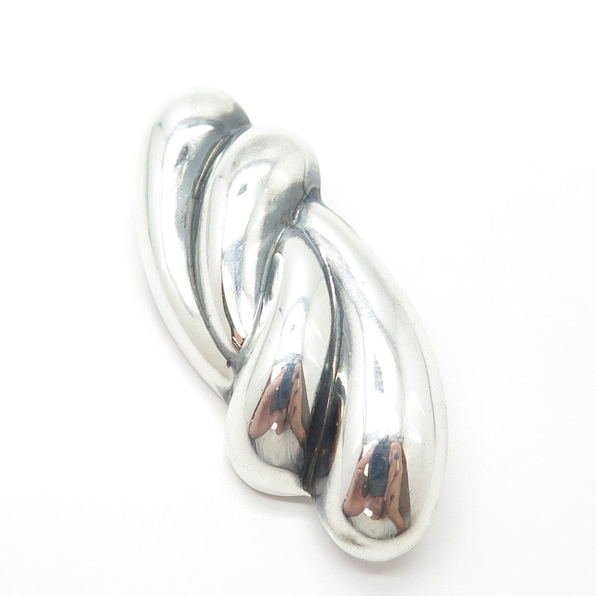925 Sterling Silver Vintage Mexico Swirl Handcrafted Pin Brooch