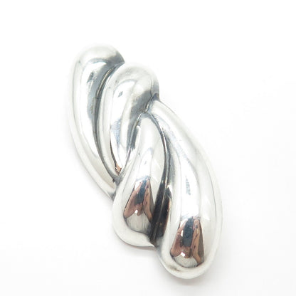 925 Sterling Silver Vintage Mexico Swirl Handcrafted Pin Brooch