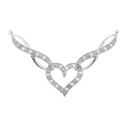 CHARLES WINSTON 925 Sterling Real Diamond Heart Infinity Centerpiece Pendant