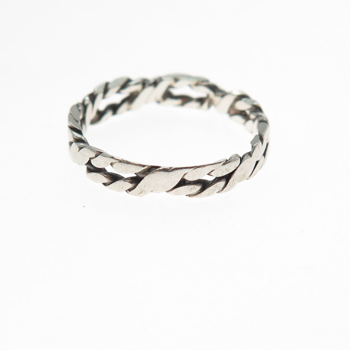 925 Sterling Silver Vintage Twisted Rope Braided Band Ring Size 6.25
