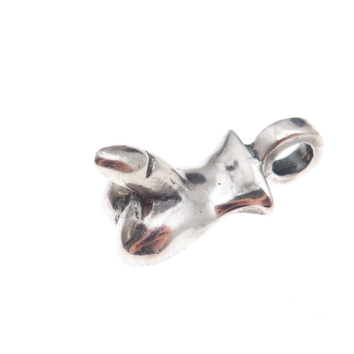 925 Sterling Silver Vintage Penis Oxidized 3D Charm Pendant