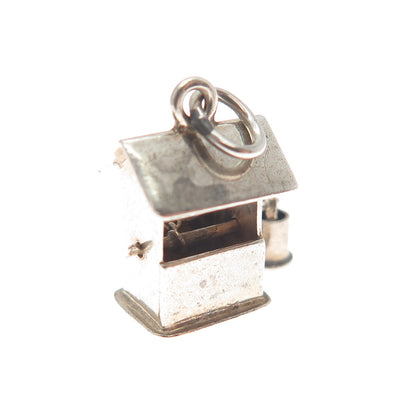 925 Sterling Silver Antique Art Deco Water Well Minimalist Charm Pendant