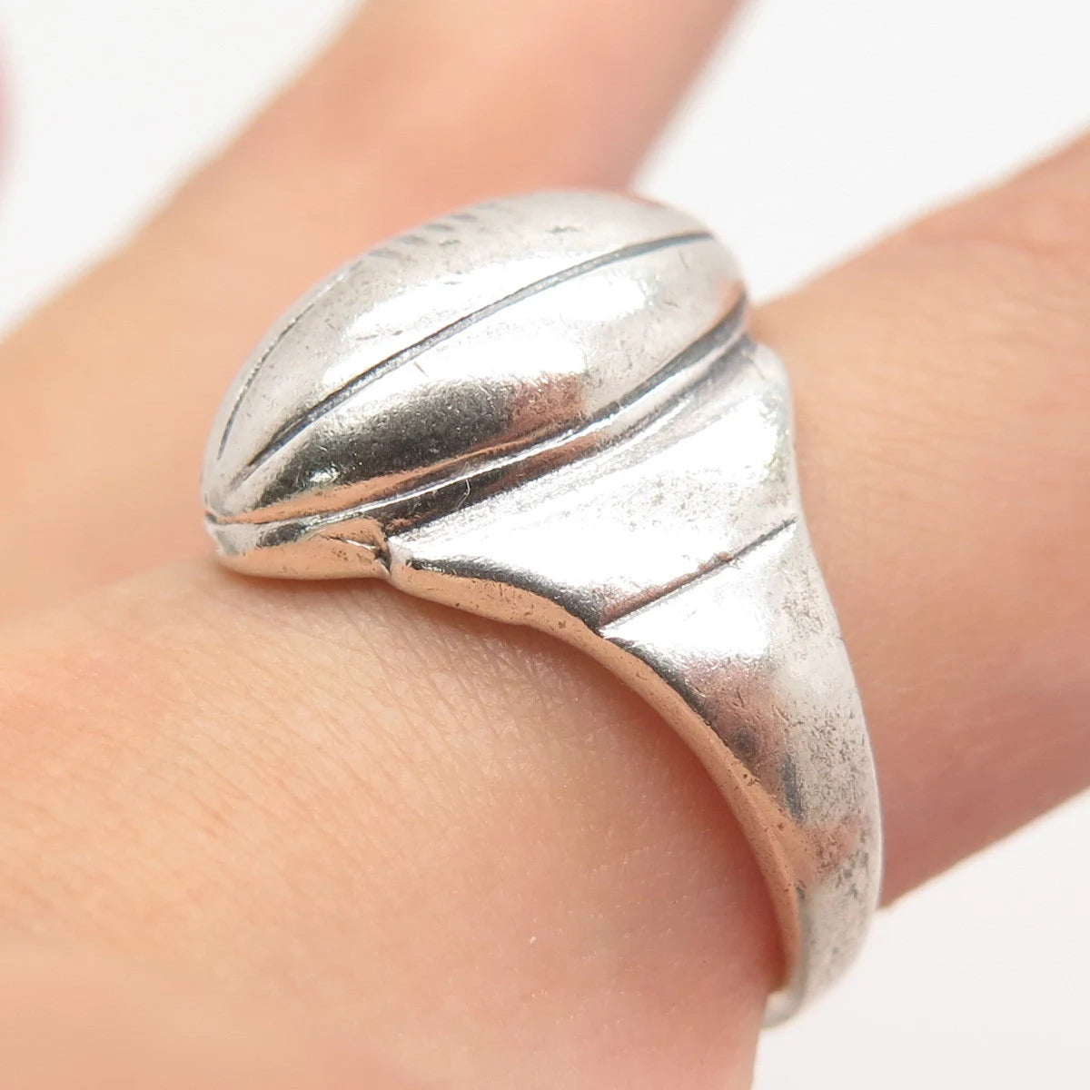 925 Sterling Silver Vintage American Football Ball Ring Size 6.75